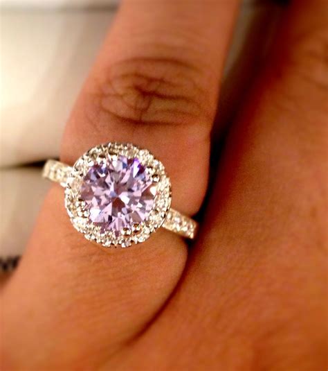 Amethyst Engagement Ring | White gold engagement rings vintage, Purple