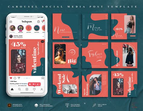 Elegant Colorful Carousel Social Media Post Design (1) | Images :: Behance