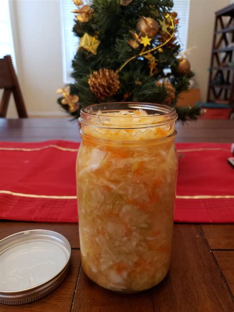 First try at sauerkraut : r/fermentation