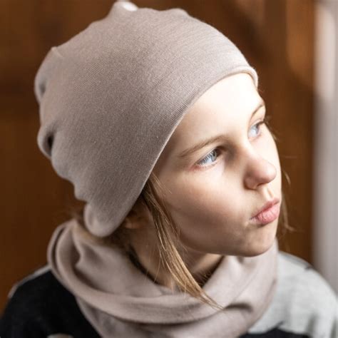 Czapka dla mamy i córki. Zestaw mama i dziecko z naturalnej wełny ...