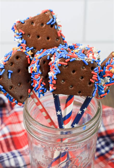 Mini Patriotic Ice Cream Sandwiches - Timeless Dishes