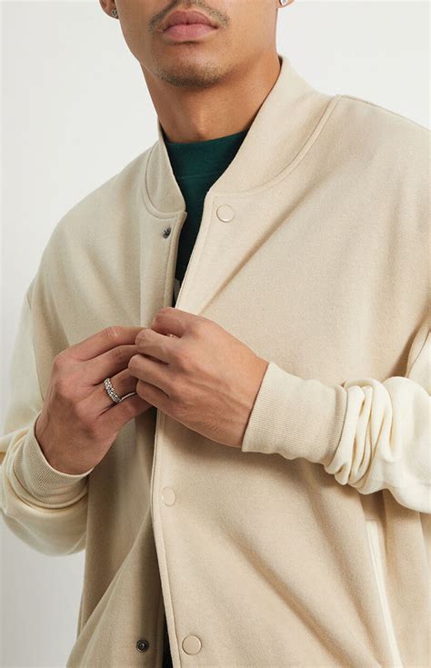 pacsun fleece varsity jacket pacsun