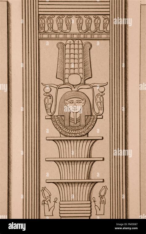 Detailed drawing of inscription on temple wall in Egypt Stock Photo - Alamy