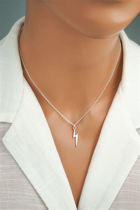 lightning bolt necklace reversible lightning bolt charm necklace wizard