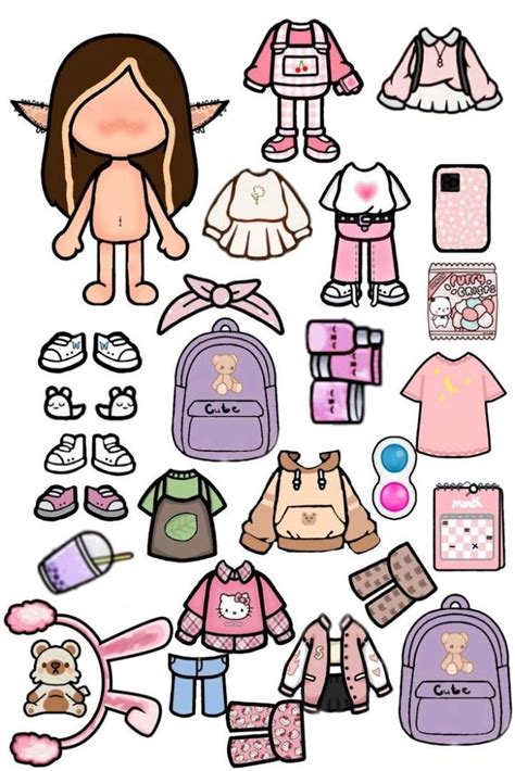 kamu pake  toca boca boneka binatang boneka seni kartu pop