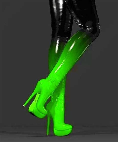 Stunning green-to-black gradient high heels