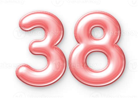 38 Number Balloon Pink 24652406 PNG