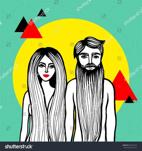 Nude Couple Couple Lovers Hand Draw: vector de stock (libre de regalías