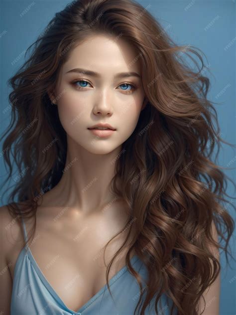 Premium AI Image | Beauty Russian Japanese women long haired on studio