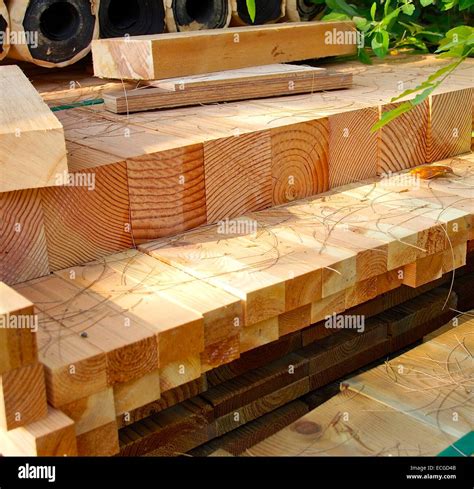 closeup  wooden boards  construction site stock photo alamy