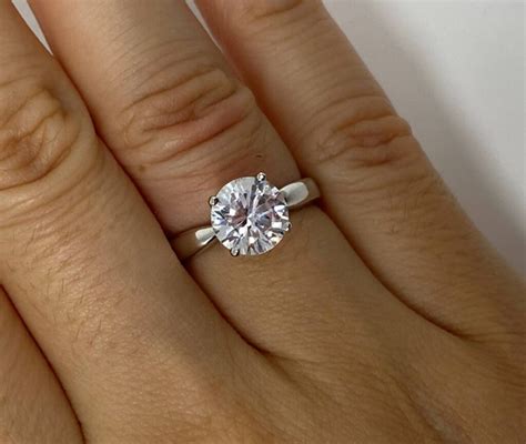 Diamond simulant engagement rings of exceptional quality