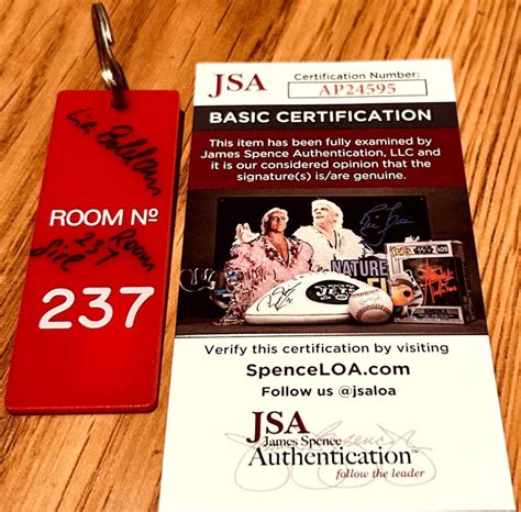 Lia Beldam autographed The Shining movie Room 237 key fob inscribed