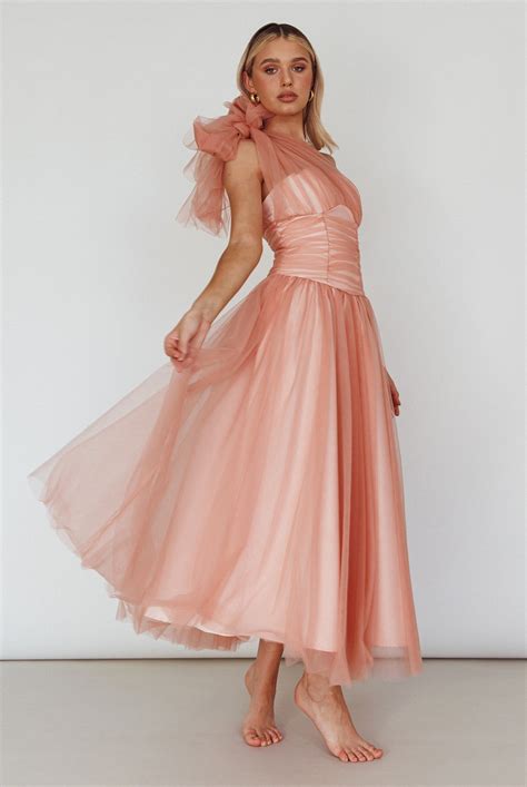 Shop the Let's Elope Bow Shoulder Midi Dress Lipstick