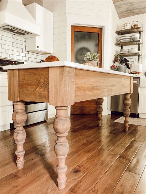 french inspired farmhouse island kitchen decor