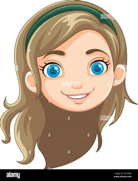 cheerful cartoon girl  stunning long hair stock vector image