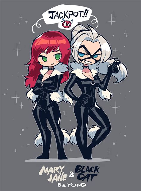 spider-man, black cat, felicia hardy, and mary jane watson (marvel and