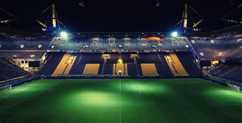 Free Photo: Empty Night Football Stadium in the Lights