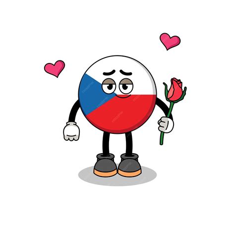 Premium Vector | Czech republic mascot falling in love