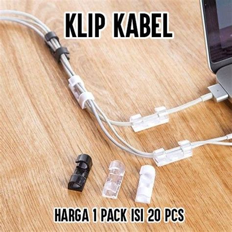 klip klem penjepit kabel serbaguna organizer cable clip perekat double