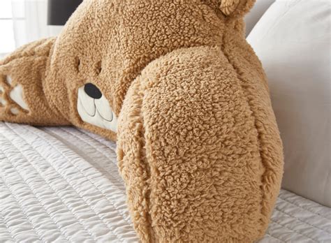huggleland kids teddy fleece bear cuddle cushion