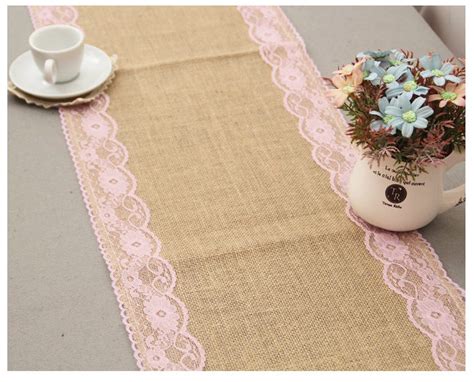 Burlap Lace Table Runner Dinnerpartywedding Table | Etsy