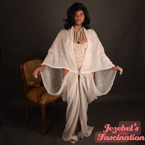 Art Nouveau Bat Wing Gown Cocoon Dressing Robe White Fantasy Wedding