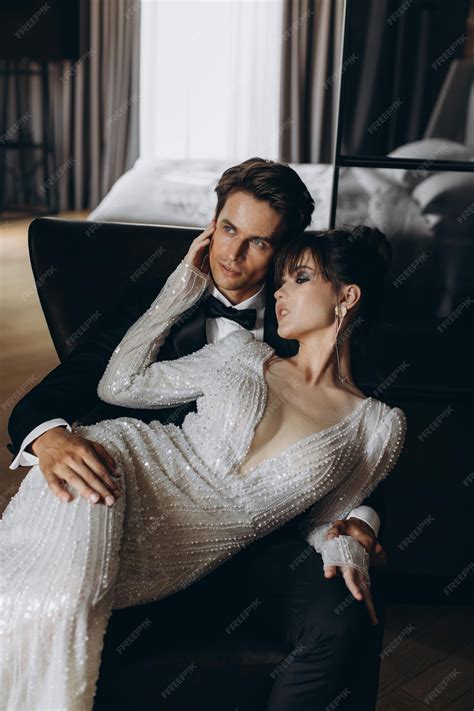 Premium Photo | Gorgeous woman with red lips and big eyes stands with