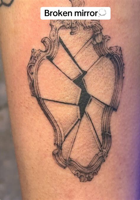 Traditional Broken Mirror Tattoo