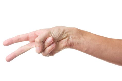 Hand Gesture With Two Fingers Stock Photo - Image: 30444362