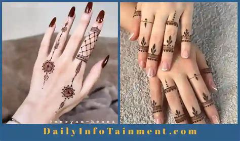 minimalist mehndi designs  fingers   hand dailyinfotainment