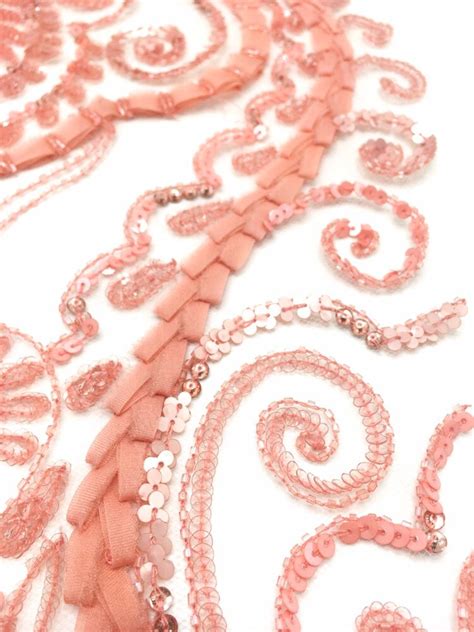 beaded applique panel beading panel   beaded trim etsy