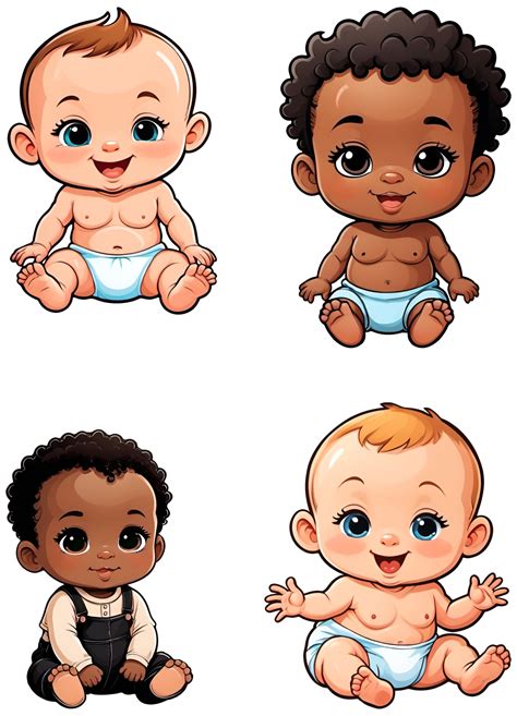cute happy cartoon babies  stock photo public domain pictures