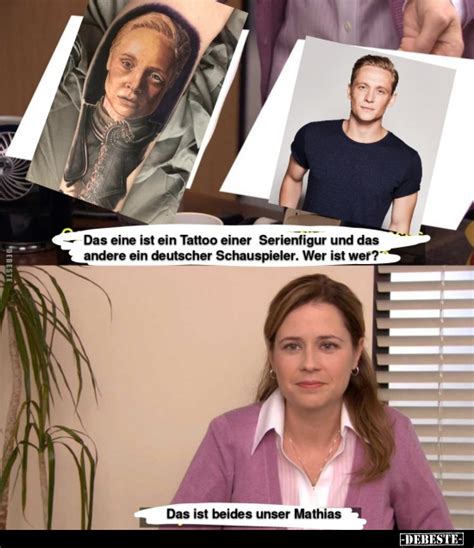 Das eine ist ein Tattoo einer Serienfigur und das andere ein deutscher ...