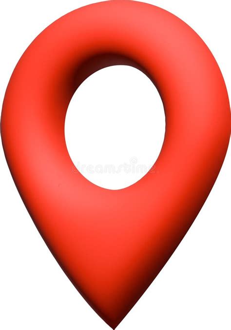 Side View of Red - Orange 3D Pin for Map Stock Photo - Illustration of ...