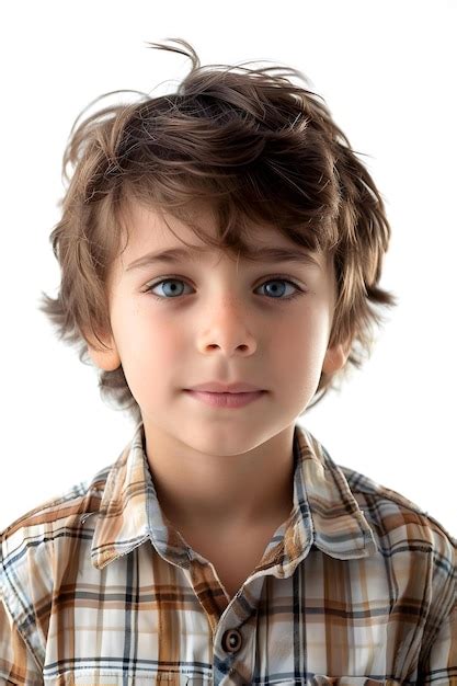 Portrait of a Young Caucasian Boy with Blue Eyes and Brown Hair ...