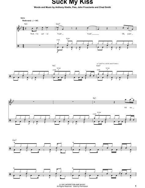 Suck My Kiss by Red Hot Chili Peppers Sheet Music for Drums