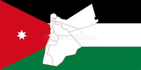 Map and flag of Jordan stock illustration. Illustration of national ...