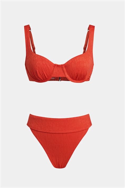 high cut orange bikini 1