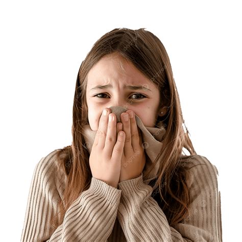 Girl Covering Her Mouth When Coughing, Girl, Woman, Female PNG