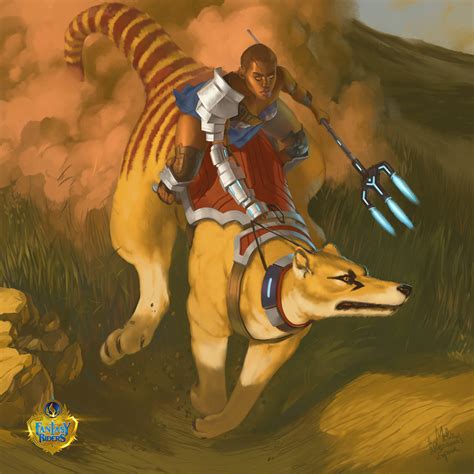 ArtStation - Fantasy Riders 3 - Adult Rider, Gladiator and Tylacinus
