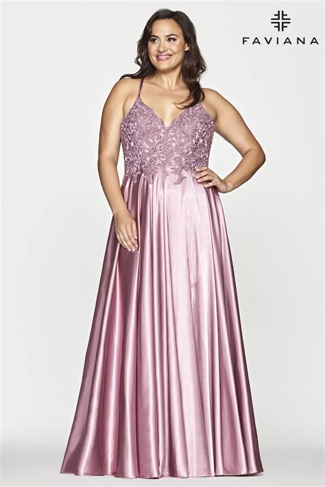 Long Charmeuse V-Neck Prom Dress With Applique Bodice 9498 – Vipbridals