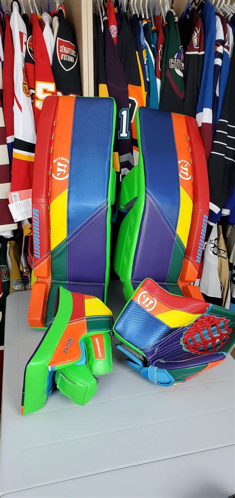A very colourful set of goalie gear! Which NHL team would rock these