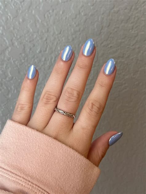 Blue Chrome Nails | Blue chrome nails, Blue nails, Chrome nails