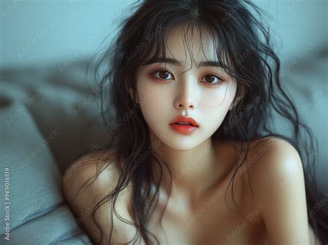 portrait  pretty young korean japanese chinese woman girl sitting