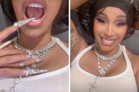 Cardi B gives fans a gross update on her new tongue piercing!