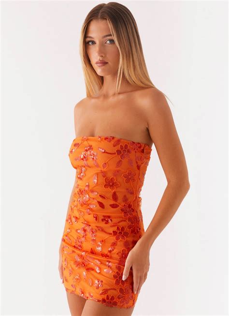 Moorey Beaded Mini Dress - Orange – Peppermayo US
