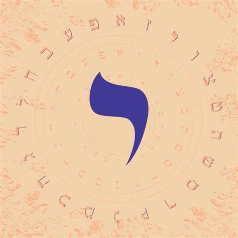 Vector illustration of the Hebrew alphabet in circular design. Hebrew