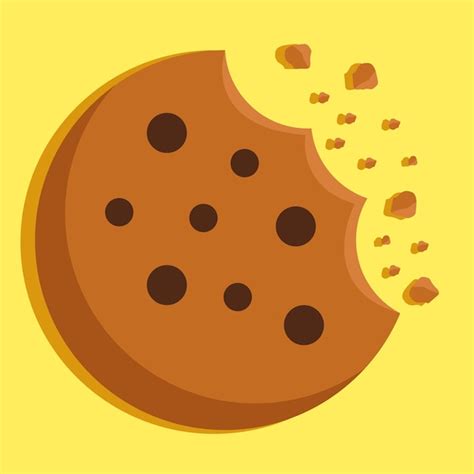 Premium Vector | Delicious bitten chocolate cookie vector illustration