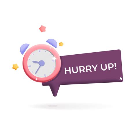 3d vector hurry up label with alarm clock promotion icon design 9733052