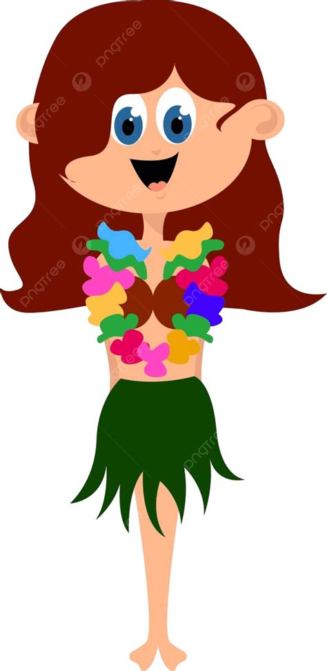 Hawaiian Girlillustrationvector On White Background Beauty Dance Person